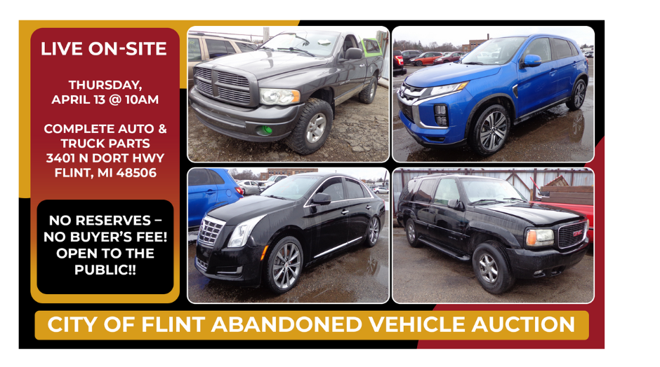 City of Flint Abandoned Vehicle Auction (Live) Rowley Auctions